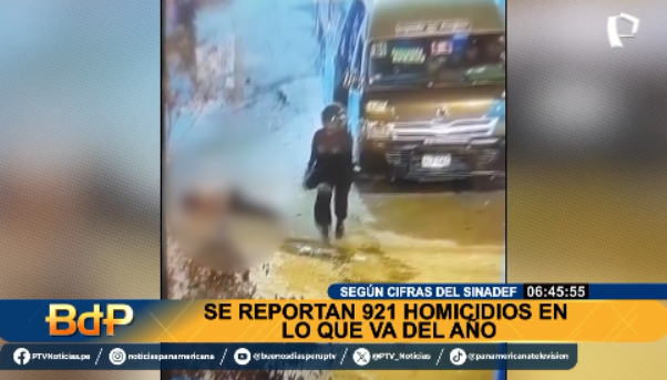 PTV_Noticias's tweet photo. BDP EnVivo | CIFRAS DE TERROR. Reportan 921 #Homicidios en lo que va del año, según el #Sinadef. Según experto, significa 21% más que en años anteriores en el mismo periodo.
Míranos EN VIVO ►https://t.co/gj7lGwGLNU
#PanamericanaTelevisión @PoliciaPeru @MininterPeru @FiscaliaPeru https://t.co/DMVkos481r