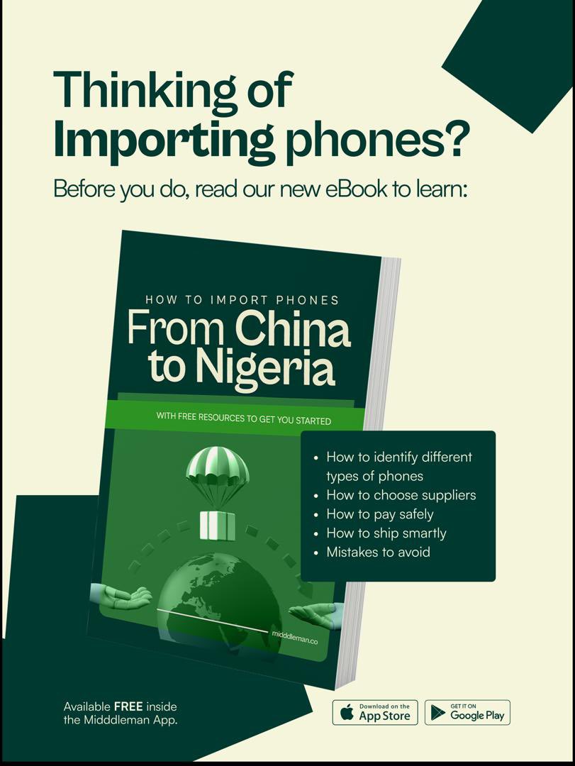 The difference between profit &amp; loss when importing phones?

Knowing what NOT to do.

💡 Learn how to pick legit suppliers, avoid payment risks &amp; ship the right way.

📚 Grab our free guide: From China to Nigeria

Free on the Midddleman app now!
