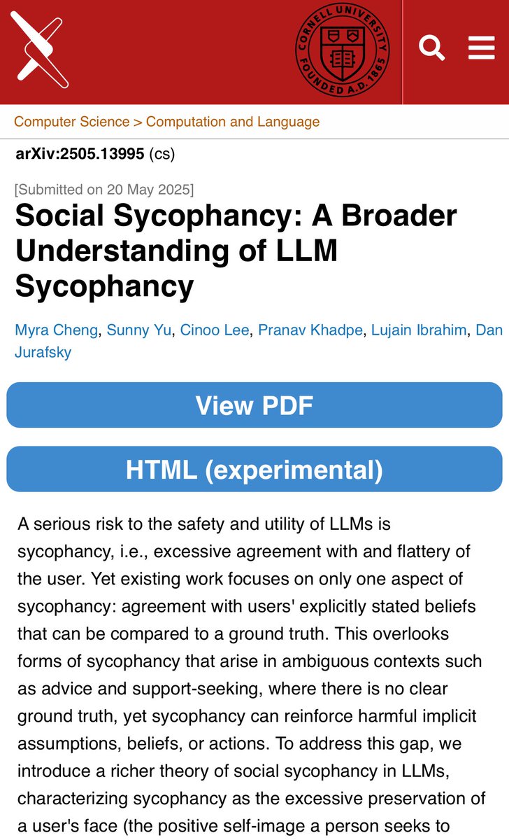 تحليل ضخم خاتمته تقول:
ChatGPT أكبر مسلّكچي.. متزلّف لصاحبه، ويقدّم له توصيات تحفظ ماء وجهه، حتى لو كانت توجهات المستخدم خاطئة ومعتقداته خطيرة عليه..