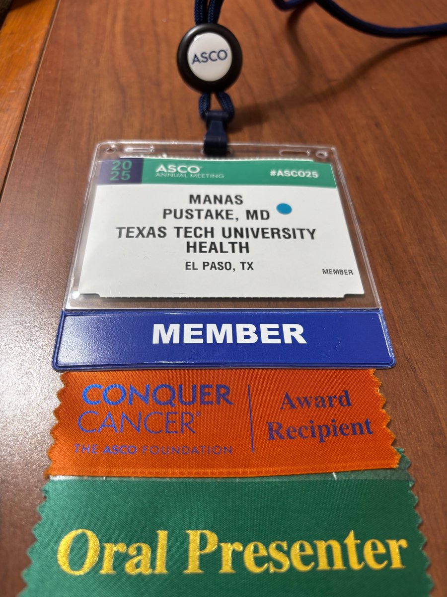 manaspustake's tweet photo. Beginning the final day of #ASCO25. It has been a privilege to connect with so many inspiring individuals. I remain honored to have received the Conquer Cancer Merit Award at my first ASCO meeting as a first-year resident. Looking forward to today's sessions. @oncodaily @ASCO https://t.co/pxYqippMSO