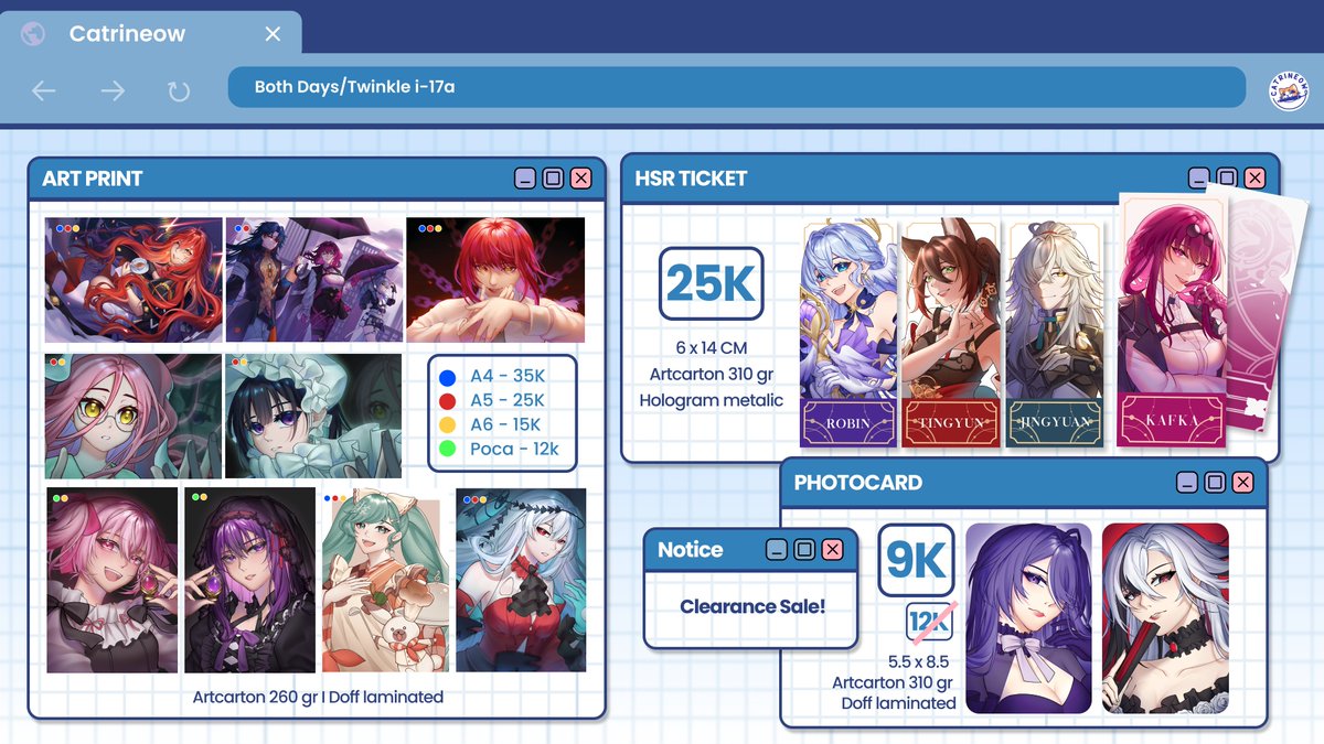 [🔁and❤️, are appreciated 🫶] 
Post #CFXX Mail Pre-order are open! 

🗓️3 June - 10 June 
⭐️Alien Stage, Honkai Star Rail, Vocaloid, Madoka Magica
🔗forms.gle/4cFcxxZGznQfAo…