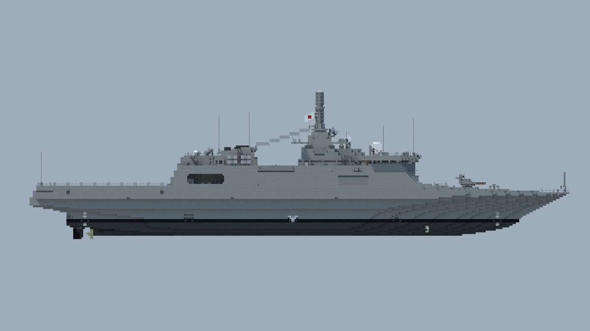 nori_minecraft0's tweet image. 17OPV型哨戒艦
全長107m
洋上監視任務を目的に設計された哨戒艦。基本武装は40mm機関砲1門だけだが追加装備としてVLS、対艦ミサイル、短魚雷の重武装が可能で他国のコルベット艦に相当する。
#Minecraft軍事部
#架空艦