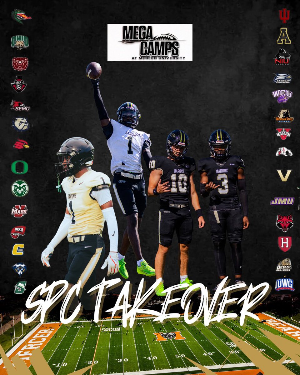 College Coaches look out for SPC Talent <a href="/MercerFootball/">Mercer Football</a> Camp. If you need difference makers for you program they’re here!! <a href="/SPCBaronsFB/">SPC Baron Football</a>