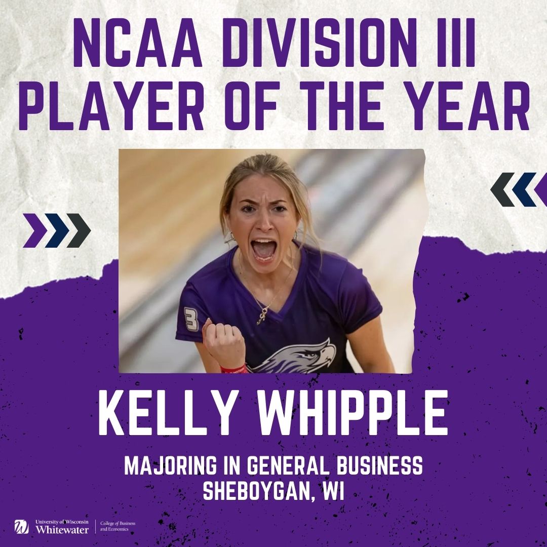 Huge congratulations to Kelly Whipple, a general business major from Sheboygan, on being named NCAA Division III Women’s Bowling Player of the Year by the National Tenpin Coaches Association — for the second time! 

 #NCAADivisionIII #WomensBowling