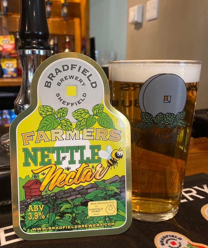 ‘Light &amp; fresh with a touch of sweetness &amp; zingy tang from the nettles; a summer thirst quencher!’
Have you tried Farmers Nettle Nectar yet? 🐝🍻 

📸: King &amp; Miller, Deepcar S36 

#NettleBeer #summerdays #beertime #brewerytap