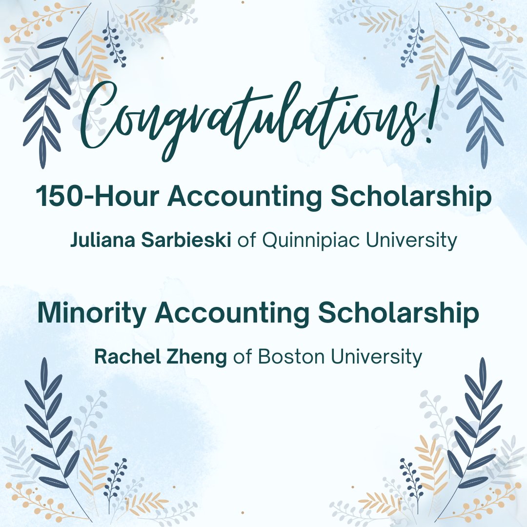 ConnecticutCPAs's tweet photo. Juliana and Rachel will both be taking home a $5,000 scholarship at next week's #RecognitionReception. (This just may be one of our favorite events of the year - is there anything better than celebrating Connecticut's #futureCPAs!?) Congratulations, Juliana and Rachel! https://t.co/0AqhtcIFnD