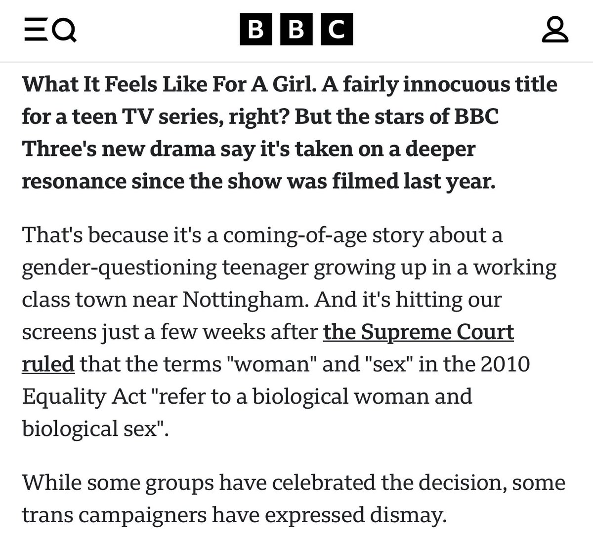 “What It Feels Like For A Girl” is a story about what it feels like for a boy &amp; the only people who have a problem with definition of woman are the males who claim to be one.