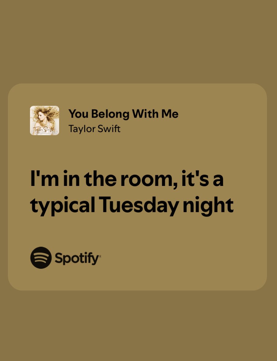 today will be our first typical tuesday night with the original version of you belong with me being back where it belongs 🥹💛