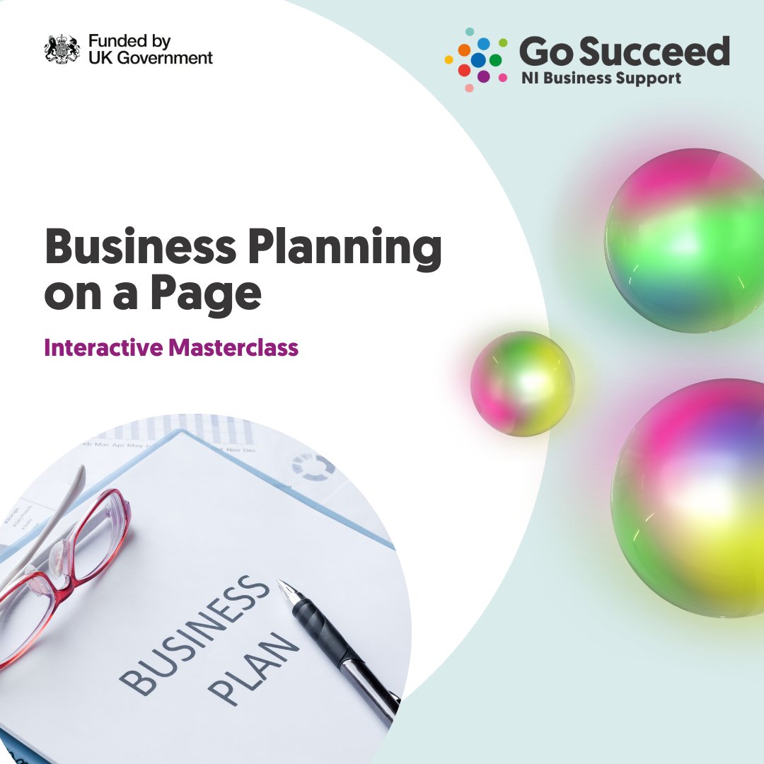 Enterprise NI (@enterpriseni) on Twitter photo Join us for 'Business Planning on a Page', a FREE interactive <a href="/gosucceed_ni/">Go Succeed NI</a> masterclass!
📅 Thurs 5th June, 10.00am
Register now: gosucceed.glistrr.com/e/741
Go Succeed represents a significant investment in local entrepreneurs and businesses, funded by the UK Government. Join us for 'Business Planning on a Page', a FREE interactive <a href="/gosucceed_ni/">Go Succeed NI</a> masterclass!
📅 Thurs 5th June, 10.00am
Register now: gosucceed.glistrr.com/e/741
Go Succeed represents a significant investment in local entrepreneurs and businesses, funded by the UK Government.