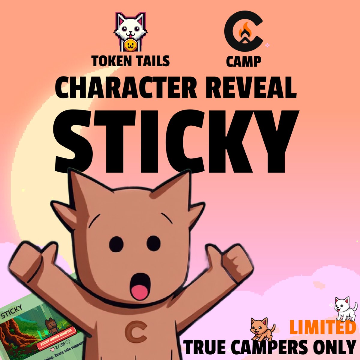 Token Tails (@tokentails) on Twitter photo A Bond That Pays Back.
Sticky - <a href="/campnetworkxyz/">Camp Network โบ๏ธ</a> mascot - is now live in Token Tails.
Not everyone gets Sticky. Just the marked.
๐งท Only for those who completed all 5 Camp quests
๐ฅ x15 coin multiplier for the chosen
๐พ Not just cute. Sacred.
Youโll find him in the Shelter. A Bond That Pays Back.
Sticky - <a href="/campnetworkxyz/">Camp Network โบ๏ธ</a> mascot - is now live in Token Tails.
Not everyone gets Sticky. Just the marked.
๐งท Only for those who completed all 5 Camp quests
๐ฅ x15 coin multiplier for the chosen
๐พ Not just cute. Sacred.
Youโll find him in the Shelter.