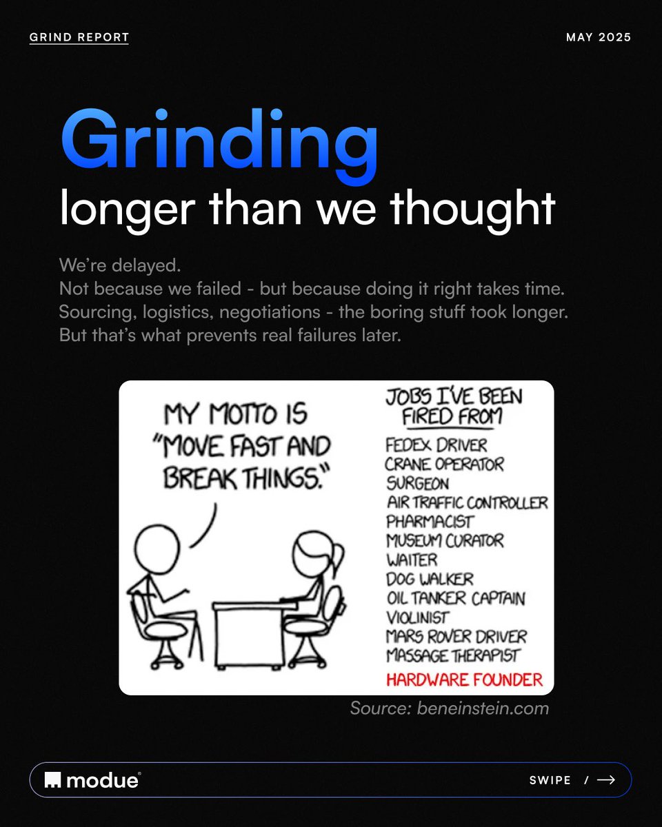 modue_com's tweet photo. We’re entering the final stretch before PVT. Touchscreens are live, sourcing in progress, testing rigs built. The real hardware grind you can read on our blog! 🎛️ https://t.co/YdpdRxoPO8