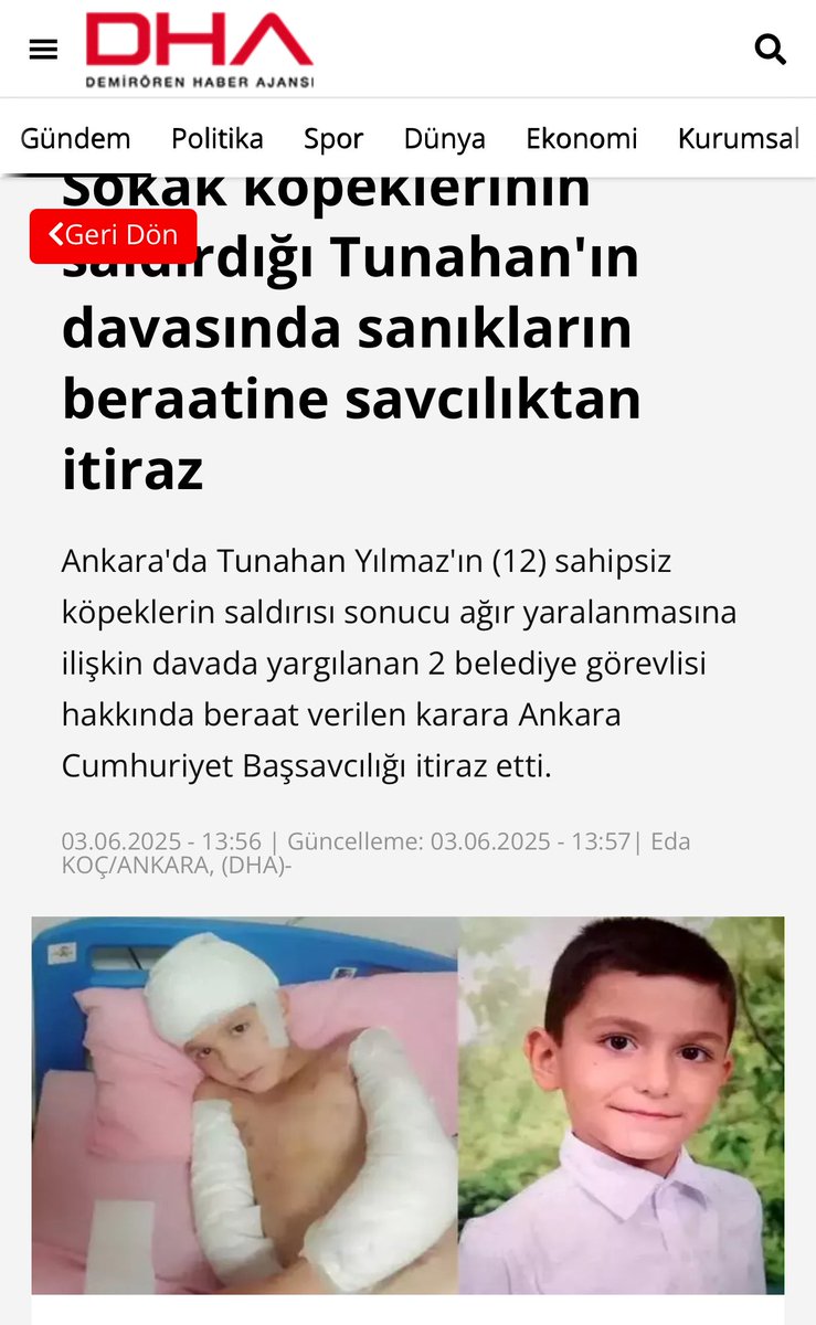 Tunahan başıboş köpekler tarafından parçalanıp ağır yaralanmasında mahkemece sorumluların kasıtları olmadığından beraatine karar verilmişti…

Tunahan’ın avukatı olarak itirazlarımızı yaptık ve dosyayı üst mahkemeye taşıdık…

Mahkeme savcısı da mütalaasında sanıkların