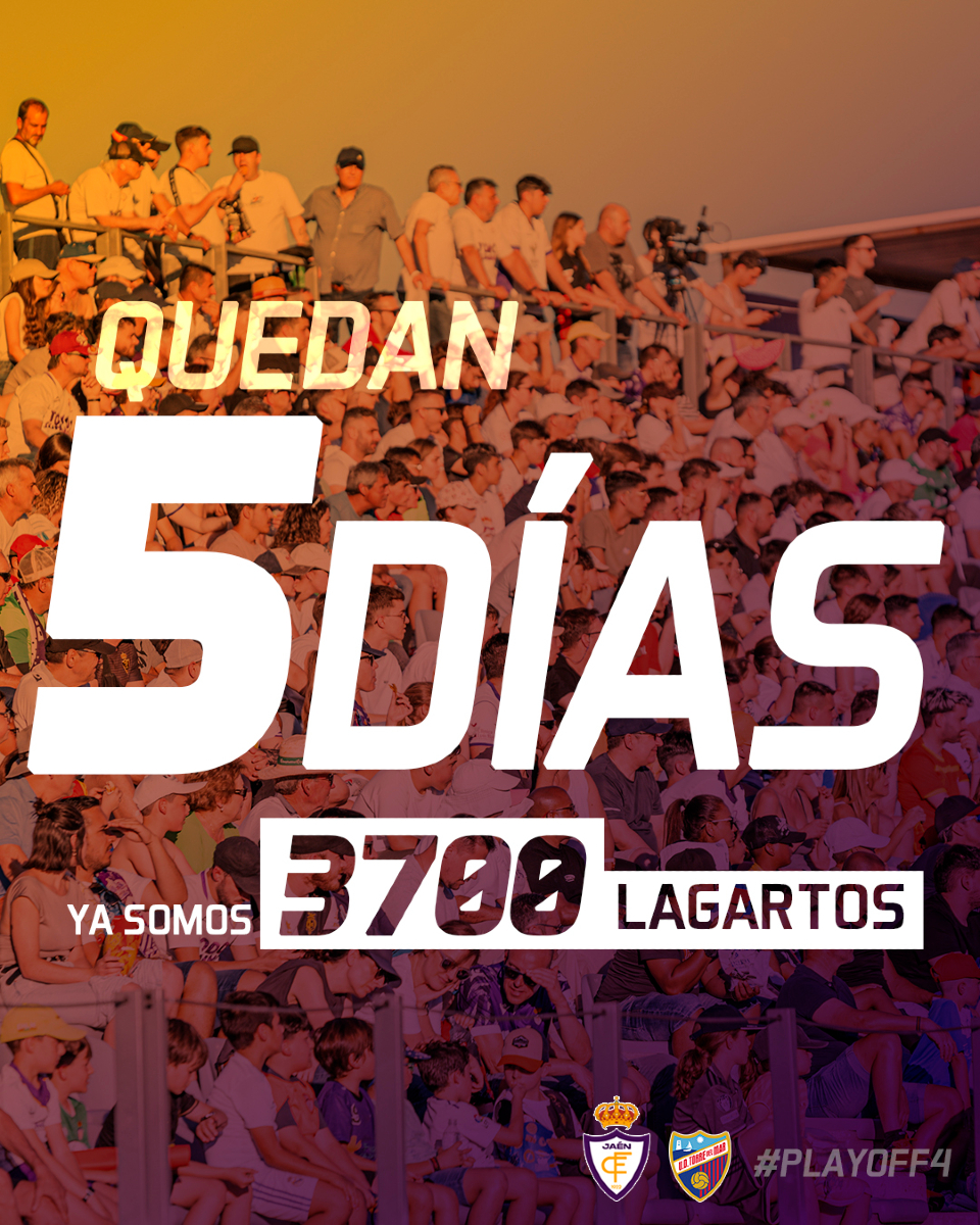 ⏳ ¡Quedan 𝟱 𝗱𝗶́𝗮𝘀!

⚽ Más de 𝟯𝟳𝟬𝟬 𝗹𝗮𝗴𝗮𝗿𝘁𝗼𝘀 ya tienen su entrada

𝗛𝗮𝘆 𝗽𝗮𝗿𝘁𝗶𝗱𝗼𝘀 𝗾𝘂𝗲 𝗻𝗼 𝘀𝗲 𝗼𝗹𝘃𝗶𝗱𝗮𝗻 🫂
Vívelo, siéntelo, cuéntalo 

Tu entrada sin colas en:
🌐 f.mtr.cool/yqekvrsaea

#LlenemosLaVictoria #RJ2425 #AcompáñanosEnElAscenso
