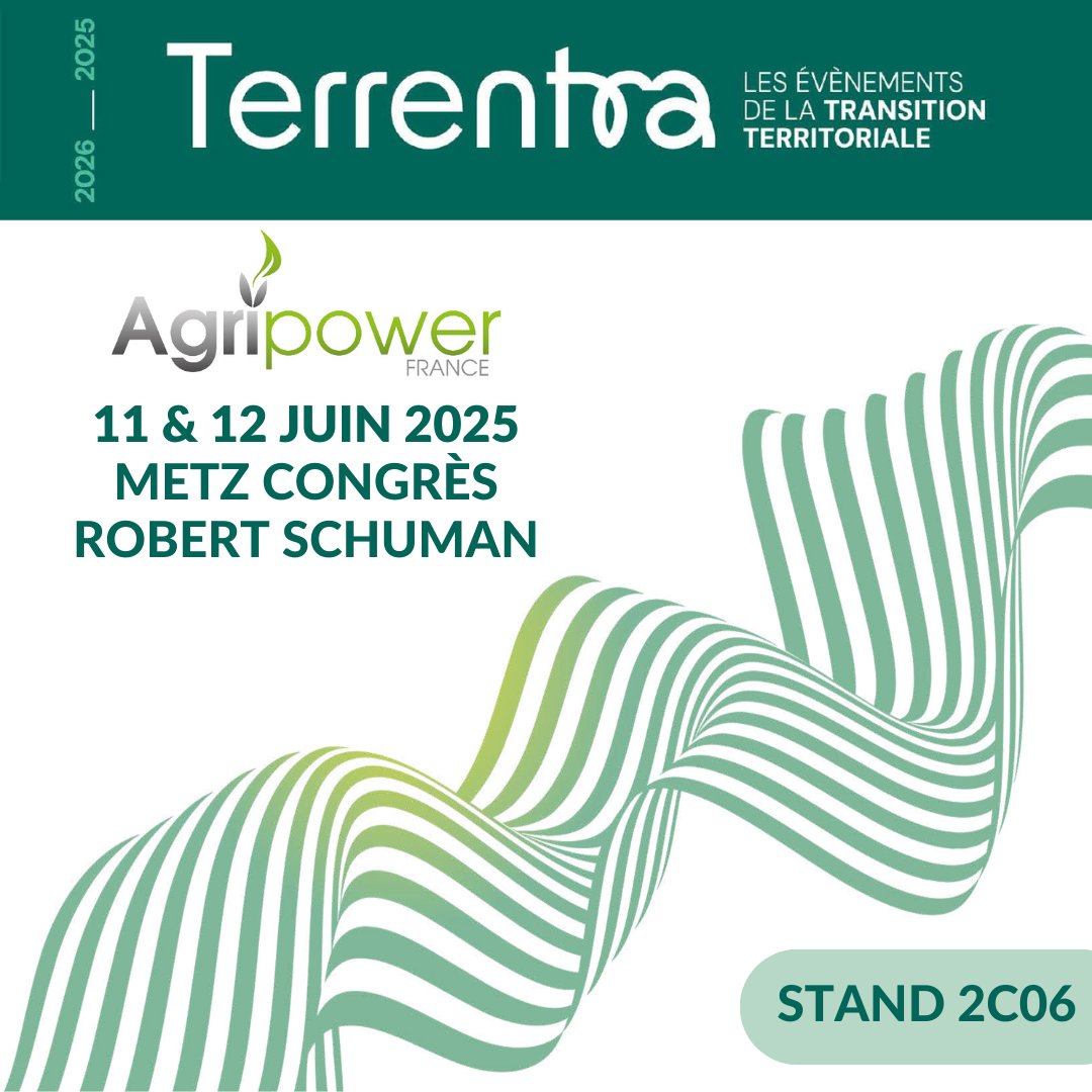 Retrouvez-nous la semaine prochaine à Metz sur le salon Terrentra 
📍Stand 2C06
📅 11-12 juin 2025

Rencontrons-nous pour échanger sur votre projet de #méthanisation : 
• Projet d'injection #biométhane
• Conversion cogénération vers #injection biométhane