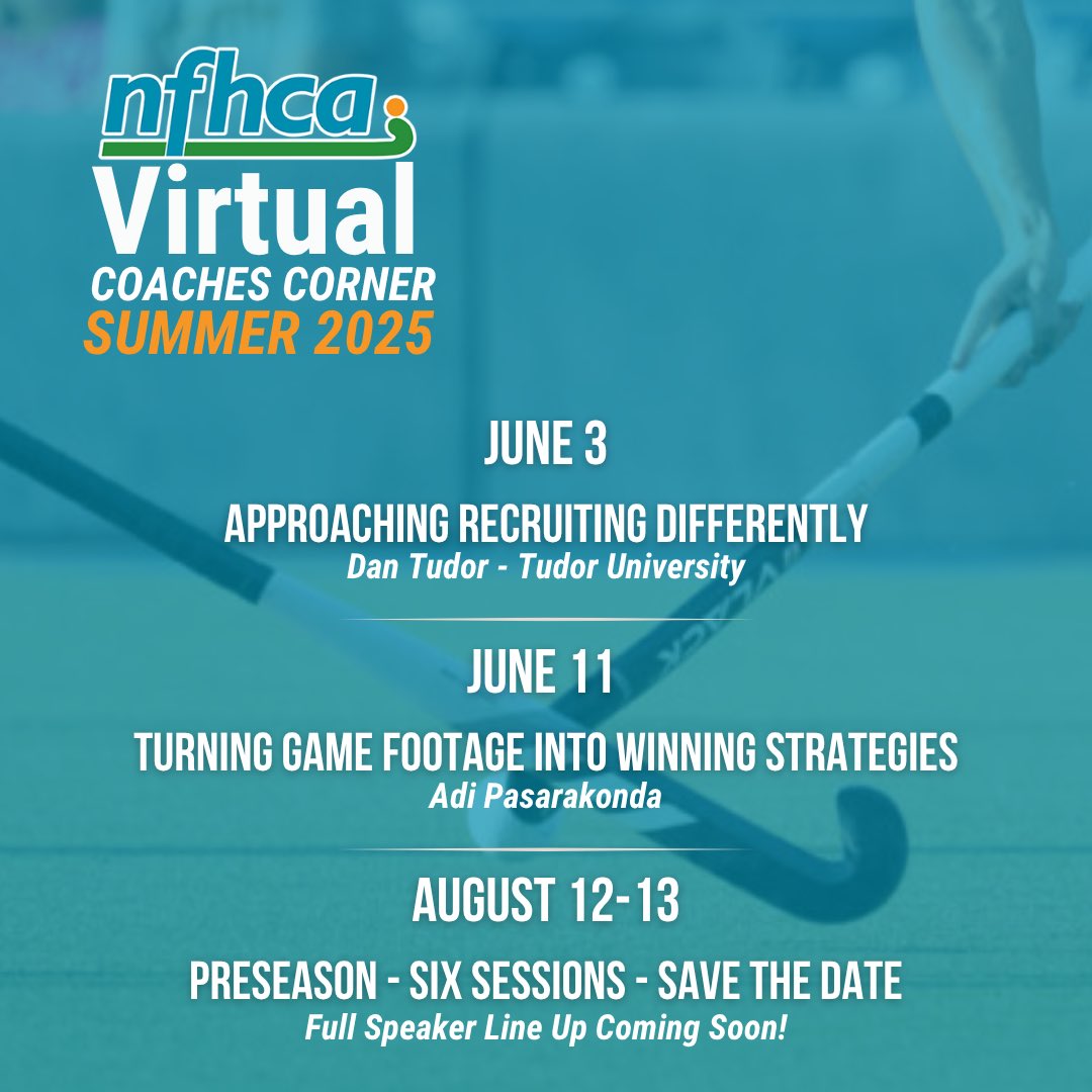 From film breakdowns to field-side drills, the NFHCA’s summer lineup is designed to fuel your coaching journey.

🎯 Register now for a Ready2Coach clinic near you: nfhca.org/events/ready2c… and NFHCA members can log into the portal to save their seat for Coaches Corners.