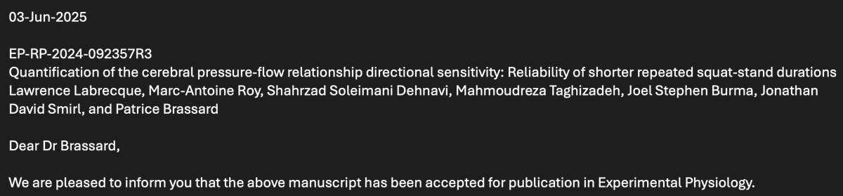 Patrice Brassard, PhD (@pat_brassard) on Twitter photo The 4th PhD paper (out of 5) of <a href="/LawrenceLabrecq/">Lawrence Labrecque</a> accepted for publication in <a href="/ExpPhysiol/">Experimental Physiology</a>, just in time for her PhD defense (June 16th) ! Congrat Lawrence and team ! <a href="/mahmoudrezatagh/">Mahmoudreza taghizadeh</a> <a href="/Shahrza22488635/">Shahrzad Soleimani Dehnavi</a> <a href="/jonathan_smirl/">Jonathan Smirl</a> <a href="/MarcAntoineRoy_/">Marc-Antoine Roy</a> The 4th PhD paper (out of 5) of <a href="/LawrenceLabrecq/">Lawrence Labrecque</a> accepted for publication in <a href="/ExpPhysiol/">Experimental Physiology</a>, just in time for her PhD defense (June 16th) ! Congrat Lawrence and team ! <a href="/mahmoudrezatagh/">Mahmoudreza taghizadeh</a> <a href="/Shahrza22488635/">Shahrzad Soleimani Dehnavi</a> <a href="/jonathan_smirl/">Jonathan Smirl</a> <a href="/MarcAntoineRoy_/">Marc-Antoine Roy</a>