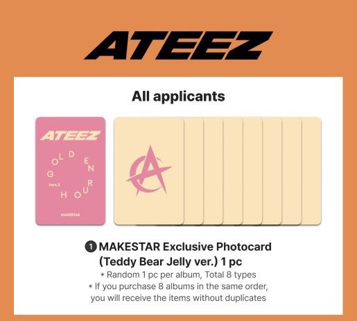 一 ✧ [Pre-Order] ATEEZ GOLDEN HOUR : Part.3 POCAALBUM VER. : ไซน์ Makestar (Teddy Bear Jelly ver.)🧸

♡ อัลบั้ม + การ์ด = 250
♡ อัลบั้ม = 180
♡ การ์ด = 120

ꔛ ราคารวมส่งในไทยและชิปแอร์✈️

สั่งทาง dm หรือกรอกฟอร์ม
🔗forms.gle/bmY5QtFU9FkQke…

#ตลาดนัดateez #ตลาดนัดเอทีซ