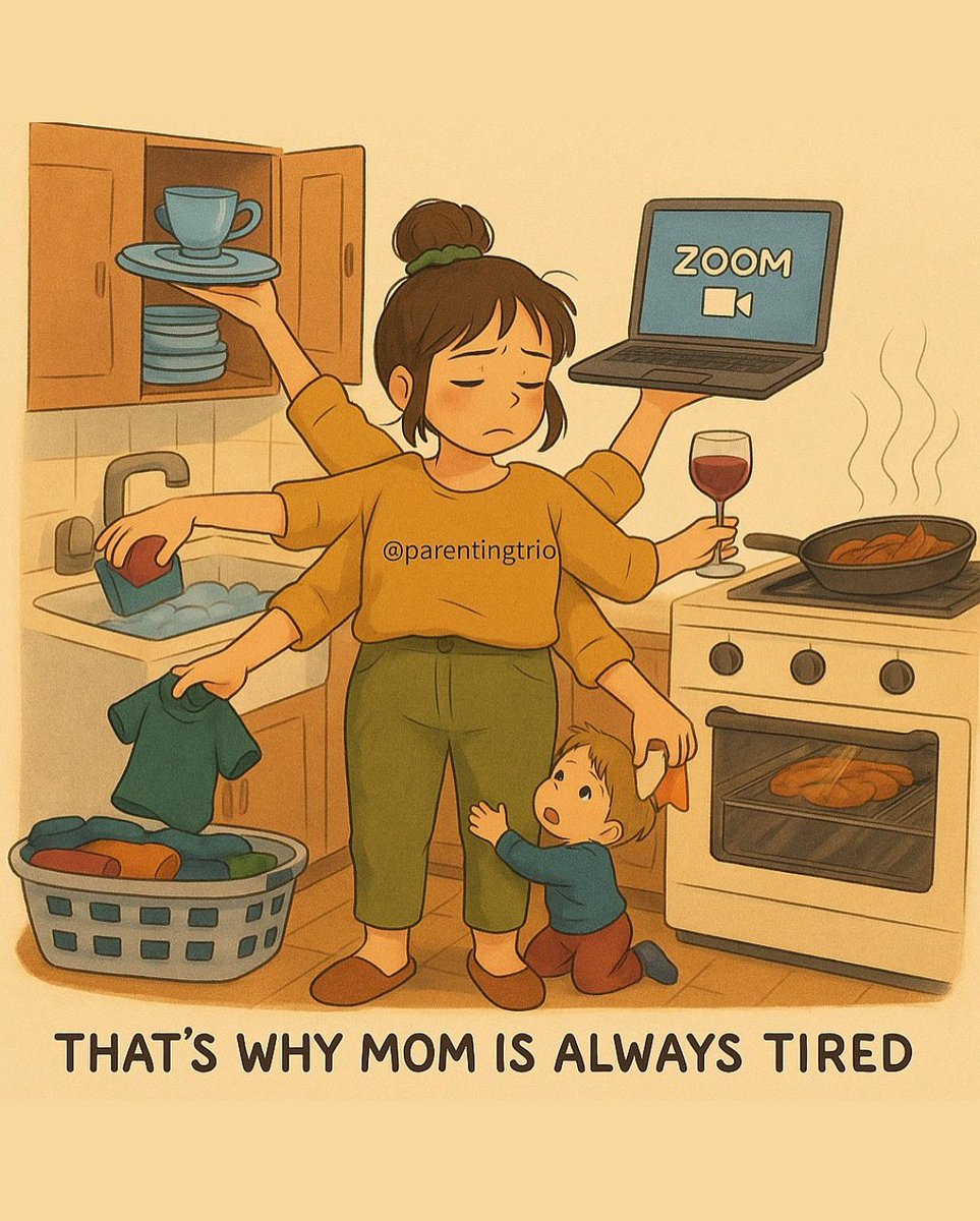 mothertipsdaily's tweet image. Hey 🫡 to all moms 💯♥️🥰🎁
.
When you need eight hands, a Zoom smile, and a full tank of patience—just another day in the life of a mom 💪💻🍳🧺 #MomLife #StayAtHomeMom #MultitaskingMom #TiredMom #RelatableMom #MomStruggles #MomHumor #ParentingReality #LifeWithKids