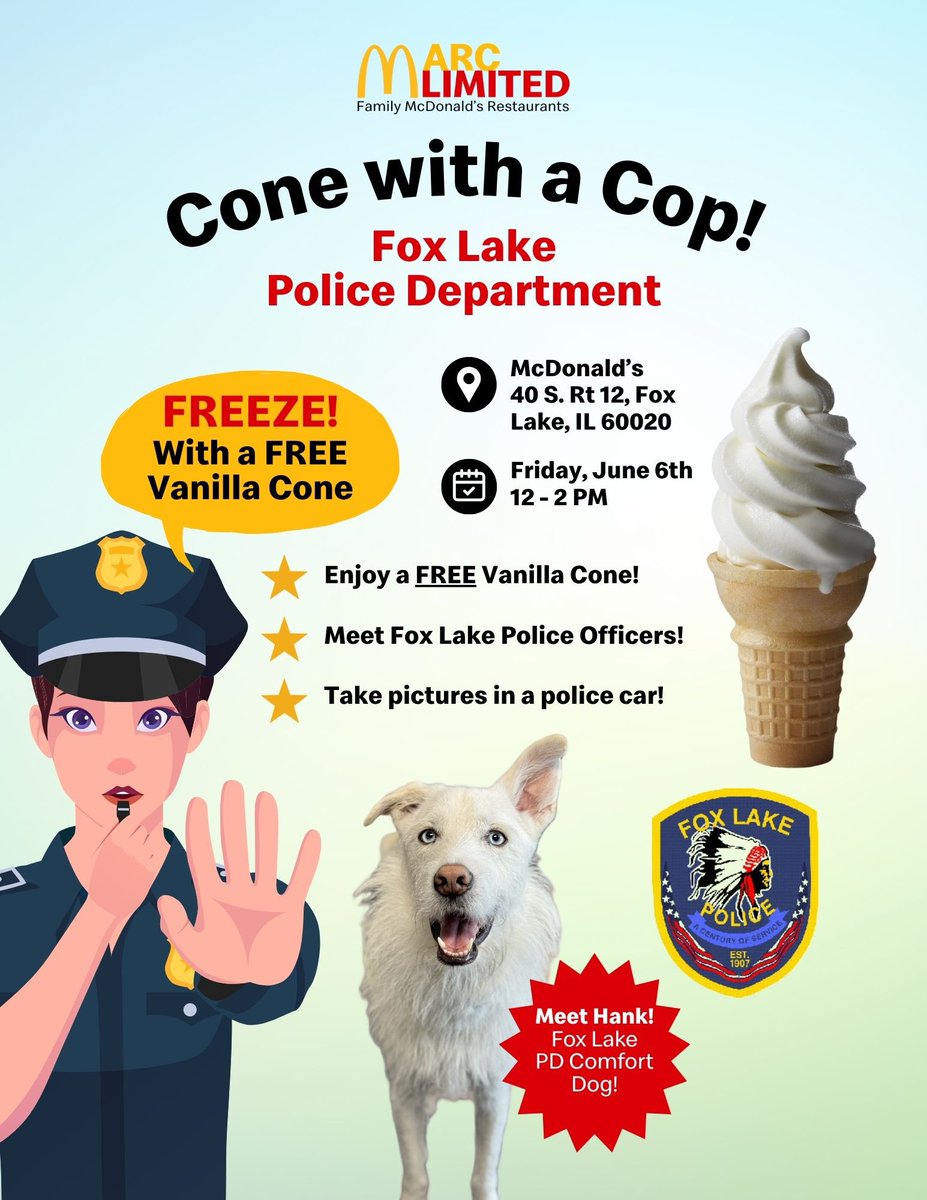 Join our friends in Blue and our friends at McDonald’s too💙