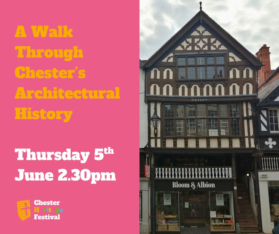 Chester Heritage Festival (@chesterherifest) on Twitter photo Embark on a captivating journey through time with "A Walk Through Chester's Architectural History," guided by the charismatic and knowledgeable Nick Fry.
๐ Thurs5 June 2.30pm
๐๏ธ ยฃ12pp ๐ buff.ly/GmqV6Xx
#ChesterHeritageFestival @VisitChester <a href="/ShitChester/">12 years of Shitchester</a> Embark on a captivating journey through time with "A Walk Through Chester's Architectural History," guided by the charismatic and knowledgeable Nick Fry.
๐ Thurs5 June 2.30pm
๐๏ธ ยฃ12pp ๐ buff.ly/GmqV6Xx
#ChesterHeritageFestival @VisitChester <a href="/ShitChester/">12 years of Shitchester</a>