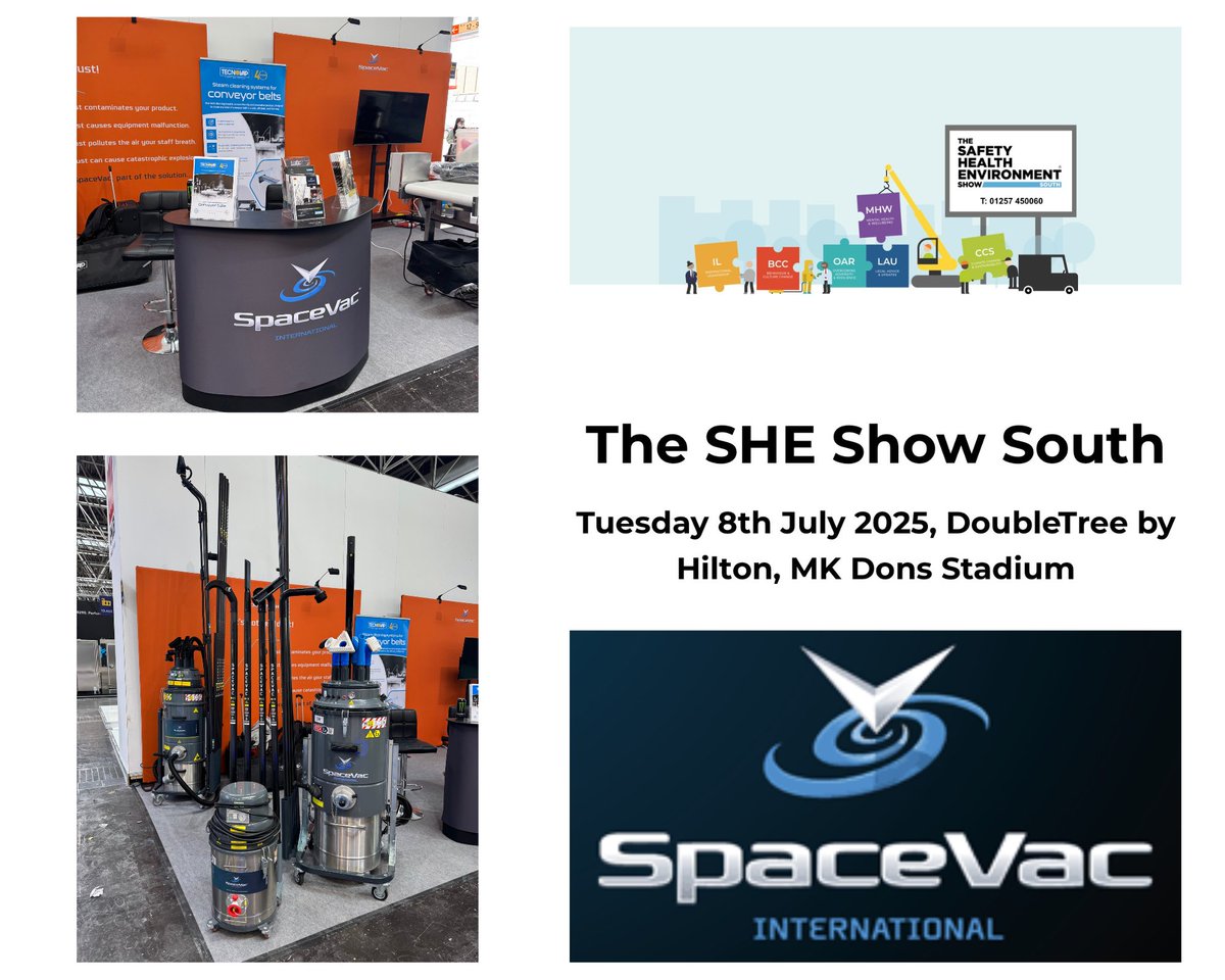 Meet us at the SHE Show South in Milton Keynes on 8th July! 🚀 See SpaceVac’s high-level cleaning systems &amp; vacuums in action – perfect for safe, efficient cleaning in any environment. #SHEShowSouth #SpaceVac #HighLevelCleaning #HSE #FacilitiesManagement