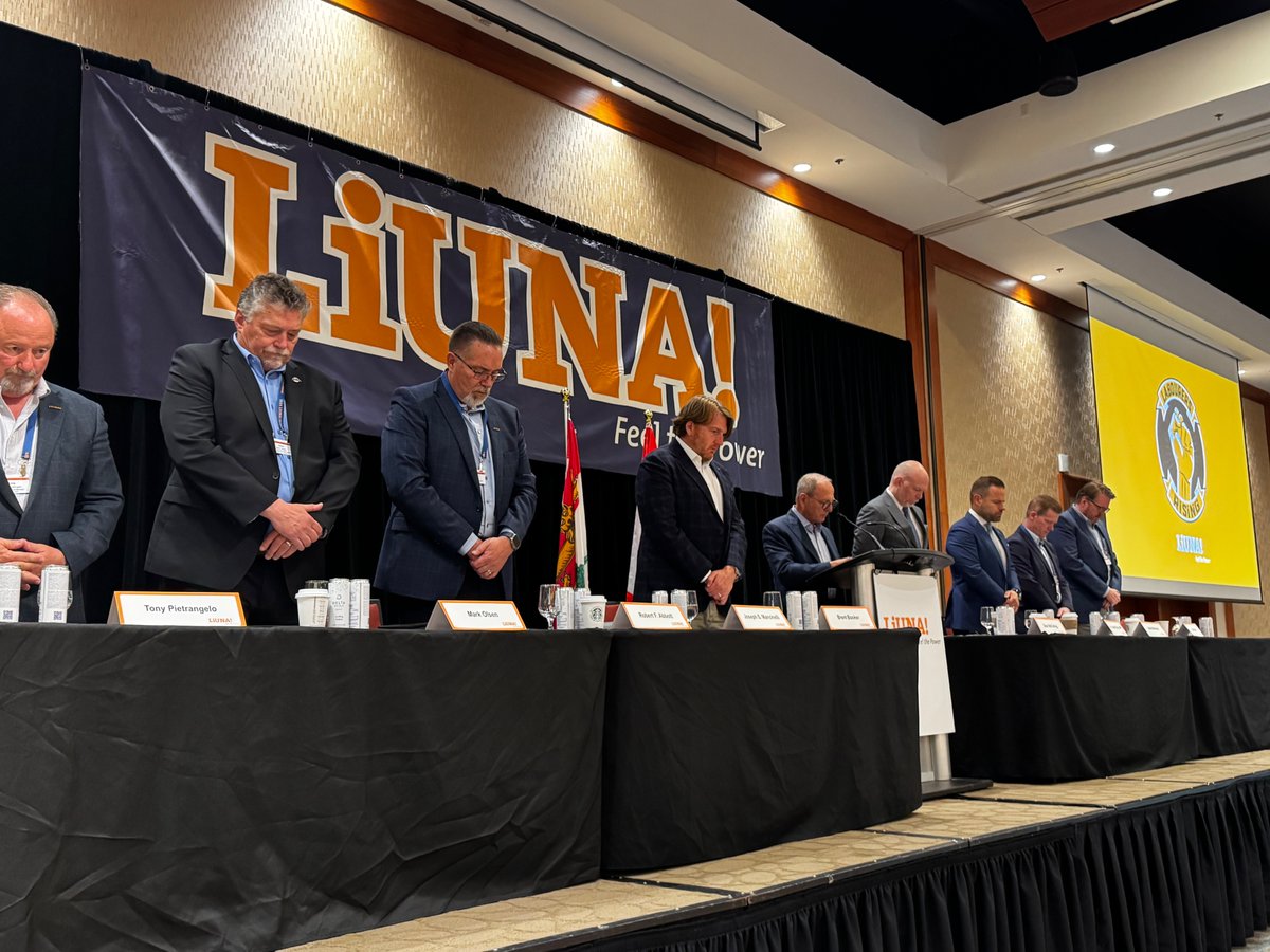 LiUNA! Canada (@liunacanada) on Twitter photo The cost of going to work must never be life itself.
LiUNA Intl VP & CDN Director <a href="/JoeMancinelli/">Joseph Mancinelli</a> begins his remarks with a powerful moment of silence, standing in solidarity with our delegates to honour our Brothers and Sisters who have been injured or lost their lives on the job The cost of going to work must never be life itself.
LiUNA Intl VP & CDN Director <a href="/JoeMancinelli/">Joseph Mancinelli</a> begins his remarks with a powerful moment of silence, standing in solidarity with our delegates to honour our Brothers and Sisters who have been injured or lost their lives on the job