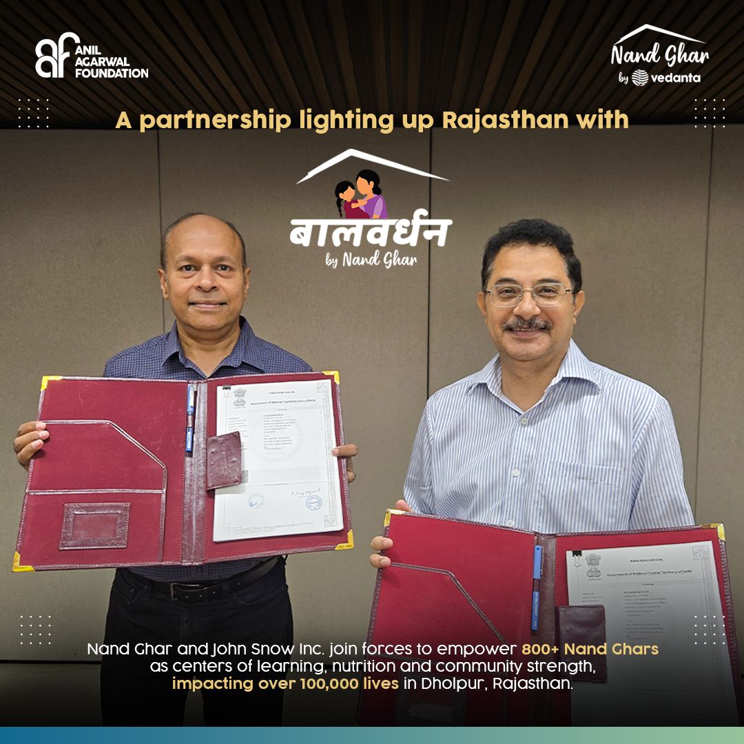 A powerful alliance is transforming rural Rajasthan! Nand Ghar &amp; John Snow Inc. (JSI) join hands to uplift maternal &amp; child health across 800 Nand Ghars in Dholpur. Project Balvardhan aims to impact 100K+ lives through nutrition, tech &amp; care. 
Learn more: nandghar.org
