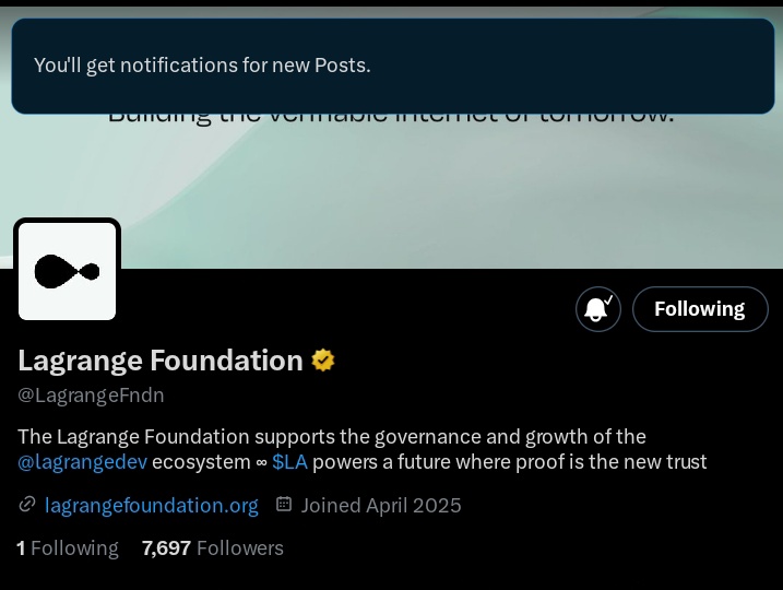 MALIK | (☂️) (@mko18002) on Twitter photo There are big things ahead for Lagrange this week
Keep your notifications on and check <a href="/LagrangeFndn/">Lagrange Foundation</a> every hour 👀
Anon do as they say.
Notification checked. There are big things ahead for Lagrange this week
Keep your notifications on and check <a href="/LagrangeFndn/">Lagrange Foundation</a> every hour 👀
Anon do as they say.
Notification checked.