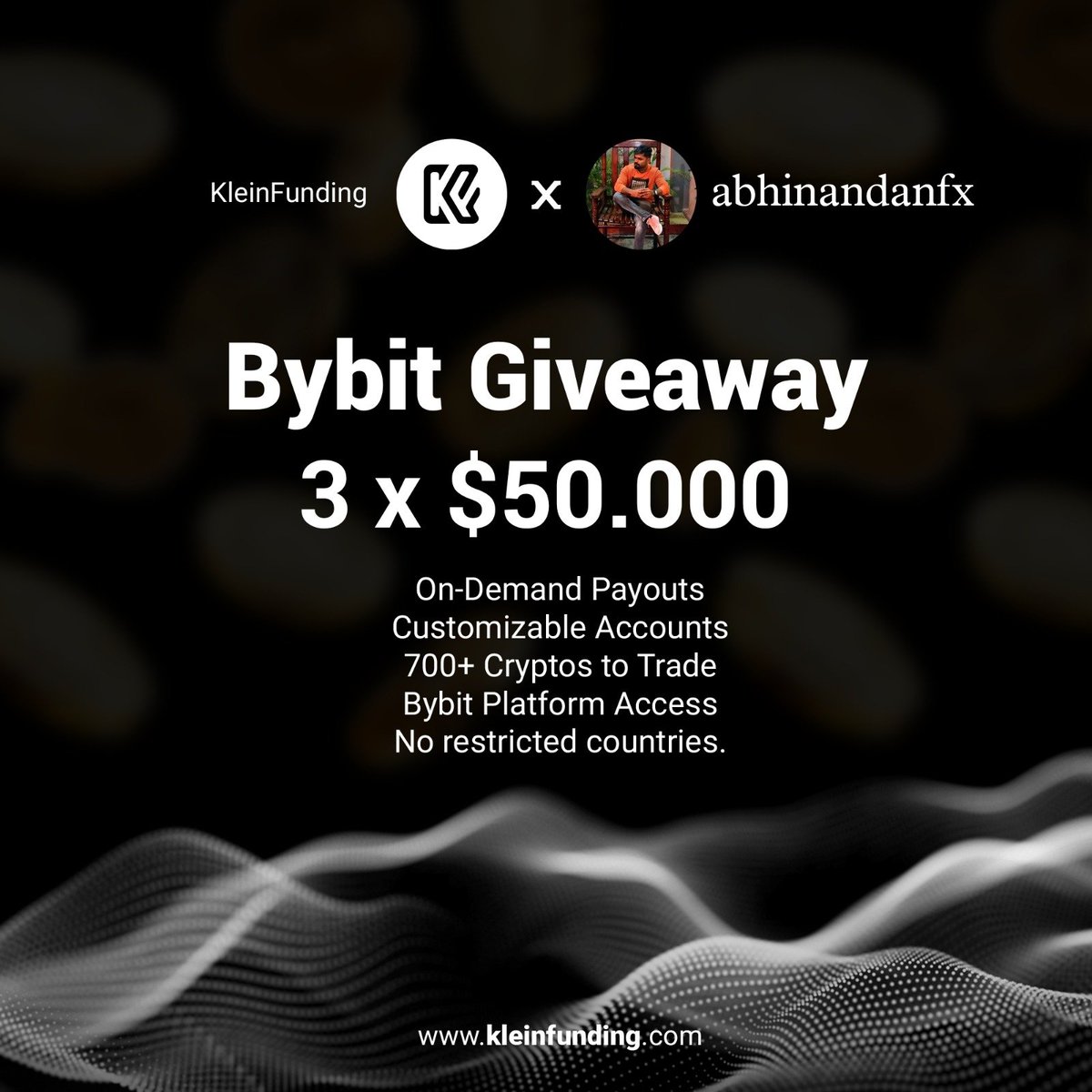 NandanFx X Klein Funding Biggest 3 x 50000$ Giveaway 🚀 
-Buy Any account from link - kleinfunding.com/ref/1533
- 25% discount code- NANDANFX
- Fill this form after buying -forms.gle/5hFWFyJQHqL3RP…
-Follow (<a href="/Abhinandanfx/">Nandan Fx</a> <a href="/KleinFunding/">Klein Funding</a> )
-Winners will be announced in a week