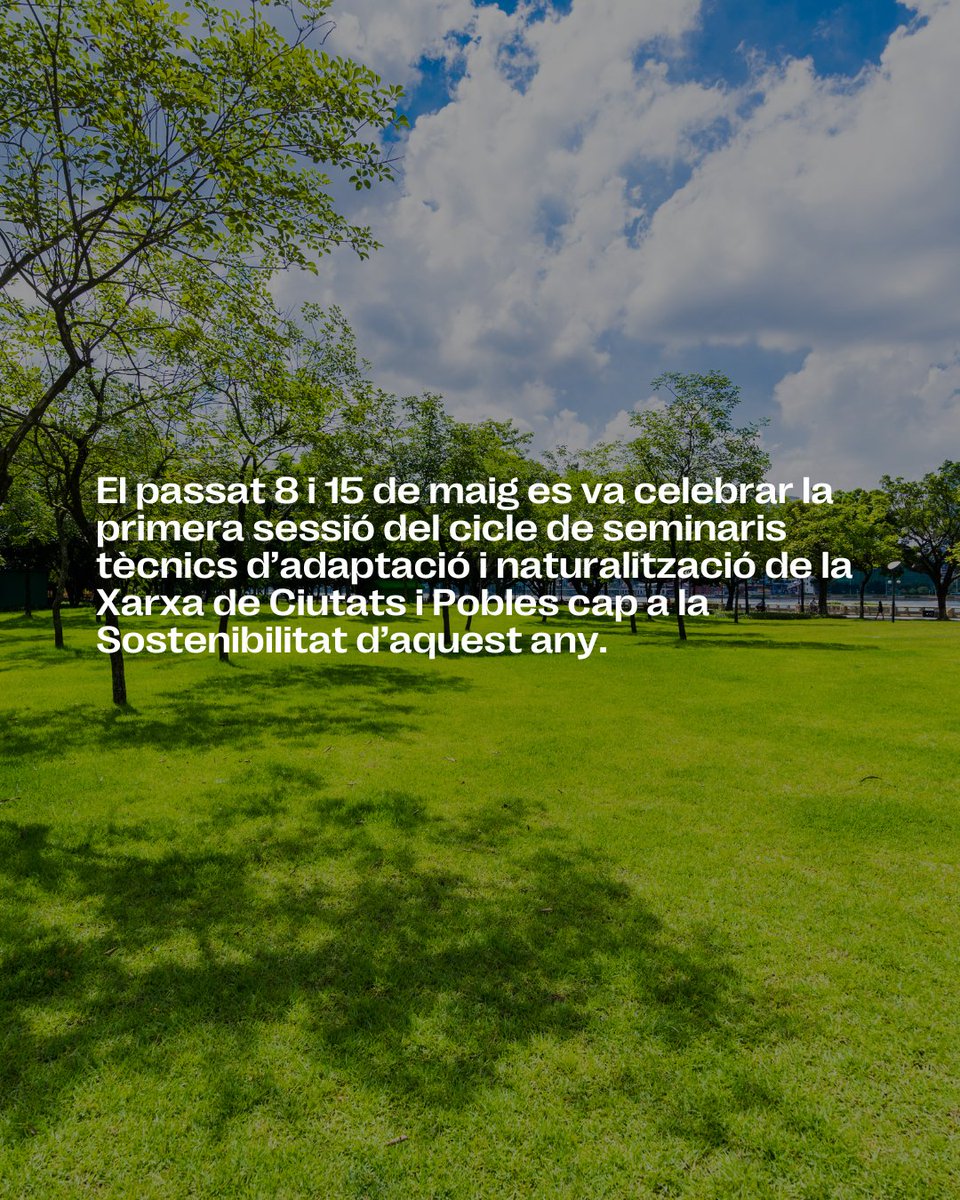 sosteniblecat's tweet image. Els dies 8 i 15 de maig es va parlar de finançament per naturalitzar espais municipals.
📅 Pròximes sessions: 13 i 19 de juny.
🎙️ Via: @DIBA
#CiutatsVerdes #AdaptaClima #NaturalitzacióUrbana #SostenibleCAT
🔗 sostenible.cat/noticia/impuls…