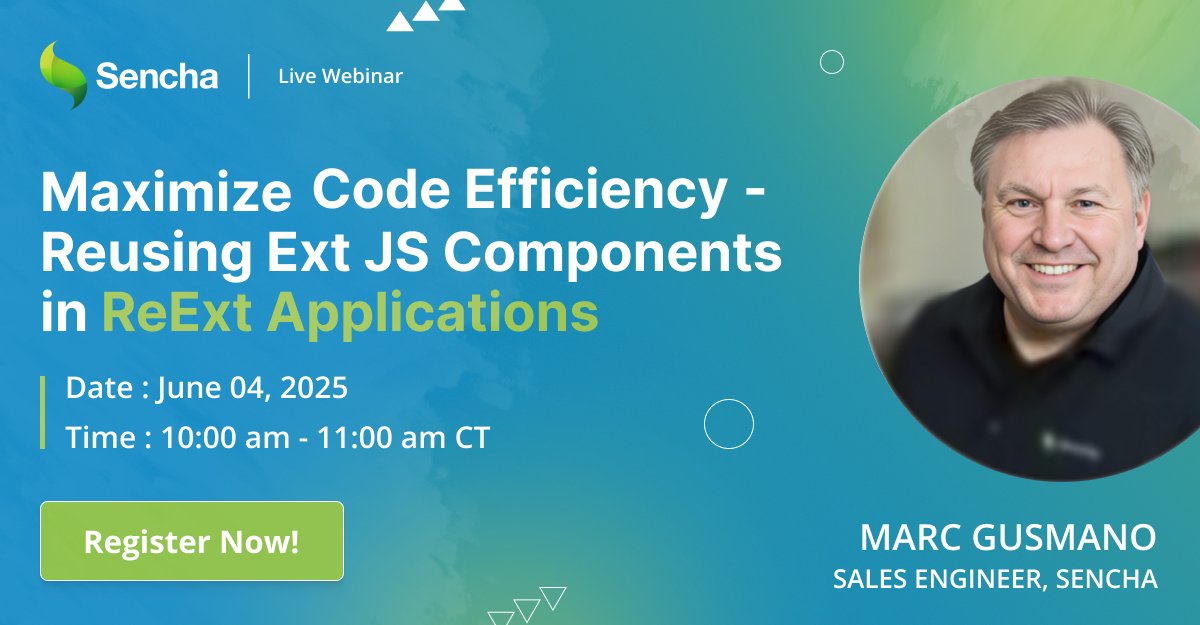 Sencha's tweet image. 🚨 LAST CHANCE to register!
Learn how to integrate Ext JS with React using ReExt—without rewriting your codebase.
✅ Fast. Practical. Powerful.
🕒 Don’t miss it:
bit.ly/4dKEQR5
#ReactJS #ExtJS #CodeReuse #DevWebinar
