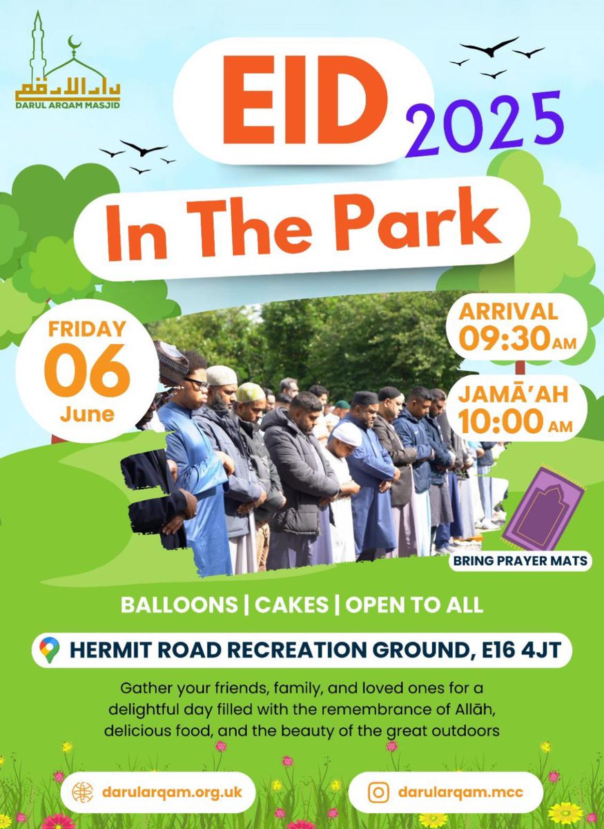 Details of an EID event taking place on Friday. Everyone welcome.