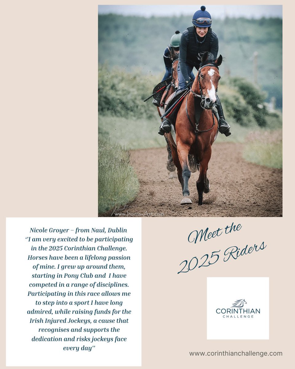 IRISH INJURED JOCKEYS (@injuredjockeys) on Twitter photo โญ๏ธNicole Groyer is our next Corinthian rider profile from Naul in Co. Dublin and Equine Nutritional Specialist with <a href="/REDMILLSHorse/">Connolly's RED MILLS</a>. ''Participating in this race allows me to step into a sport I have long admired thank you so much for your support'' โญ๏ธ
irishinjuredjockeys.enthuse.com/pf/nicole-groyโฆ โญ๏ธNicole Groyer is our next Corinthian rider profile from Naul in Co. Dublin and Equine Nutritional Specialist with <a href="/REDMILLSHorse/">Connolly's RED MILLS</a>. ''Participating in this race allows me to step into a sport I have long admired thank you so much for your support'' โญ๏ธ
irishinjuredjockeys.enthuse.com/pf/nicole-groyโฆ