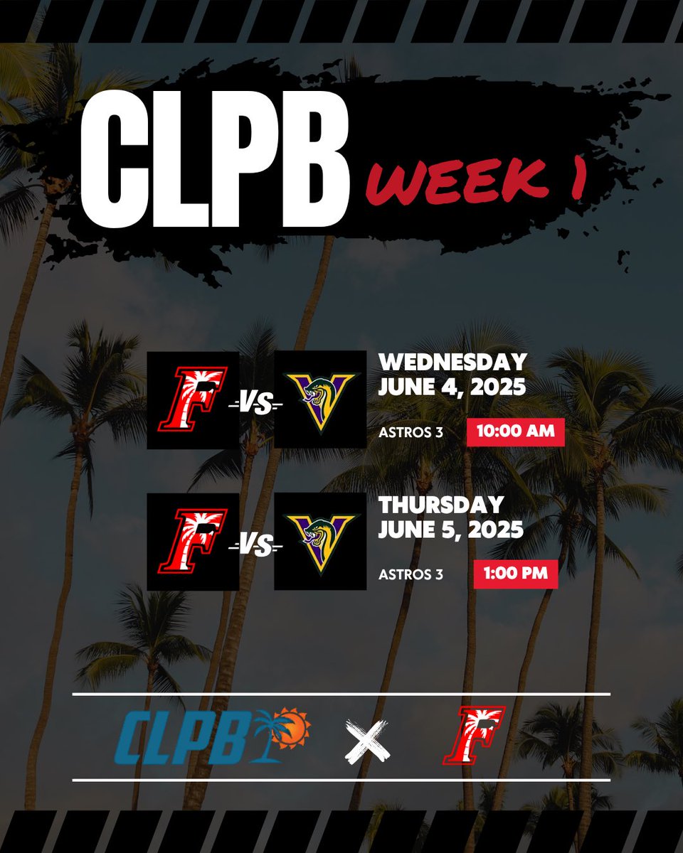 Opening week is here! The 2025 Collegiate League of the Palm Beaches kicks off tomorrow🌴