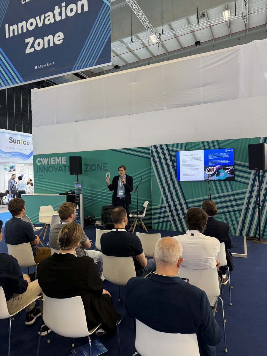 pcbstator's tweet image. Thanks to everyone who joined Rob Luchars&apos; talk on how ECM’s #PCBStator Tech is saying goodbye to winding lines. 👋⚙️

We’re at Stand 3.2 A51 all week at #CWIEME.

Catch Rob again tomorrow at 15:25 on the E-Mobility Stage with John Morehead. #ecmpowered #electricmotors