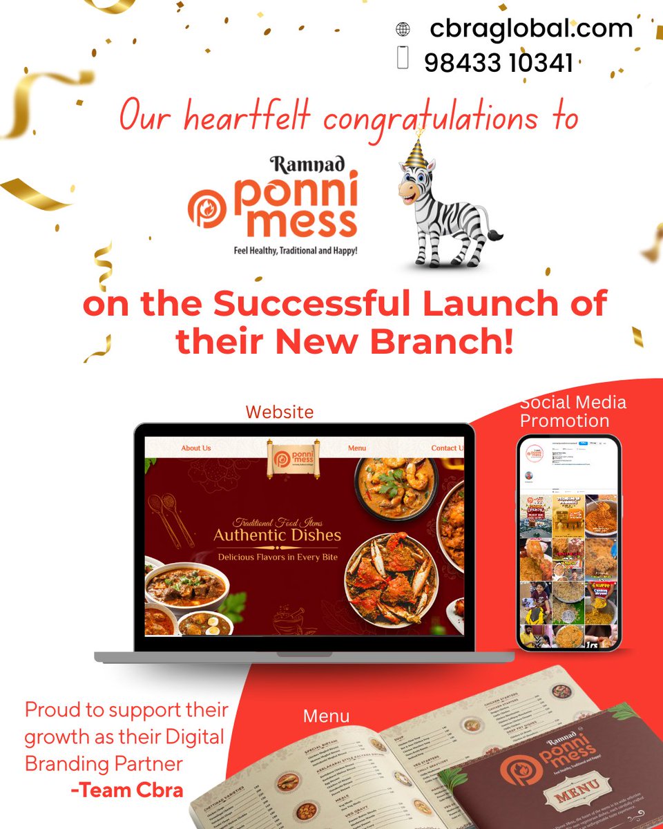 CbraGlobal's tweet photo. Big Congratulations to Ramnad Ponni Mess!
We’re thrilled to celebrate the grand opening of their new branch in Madurai!

We're proud to be part of their journey as their Digital Branding Partner — supporting their online presence, promotions, &amp; growth.

🌐 https://t.co/mpYGn6d8iT https://t.co/oGc4CyNTs2