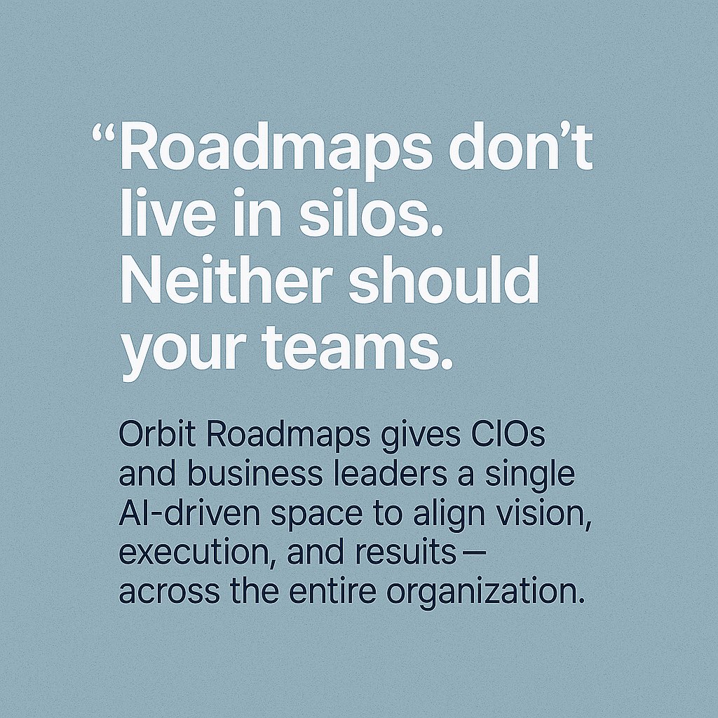 orbitroadmaps's tweet image. orbitroadmaps.ai
#TechLeadership #AIinBusiness #EnterpriseAlignment #DigitalStrategy #CIO #OrbitRoadmaps
