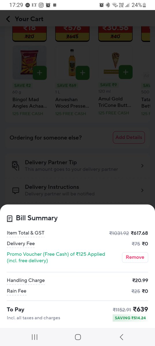 <a href="/ZeptoNow/">Zepto</a> <a href="/zeptocares/">Zepto Cares</a> Please help me understand what mistake am I making that I cannot see Rs. 125 being subtracted from the total amount? What calculation is your app using? or is it pure Cheating??