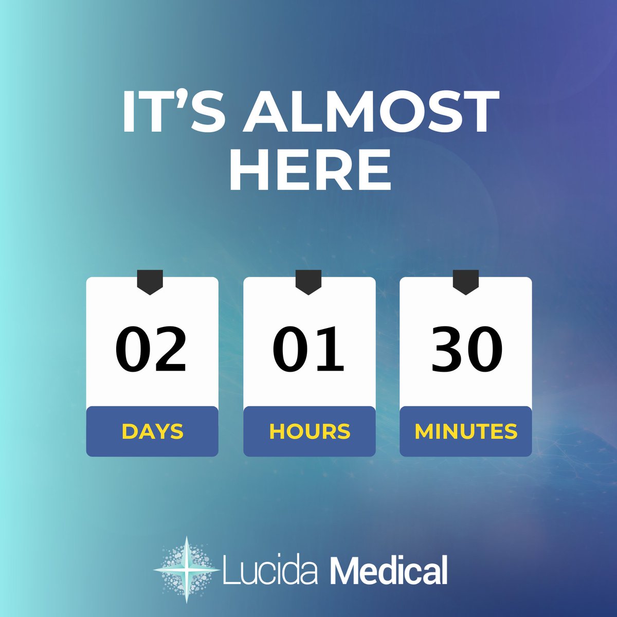 LucidaMedical's tweet image. 𝐓𝐡𝐞 𝐜𝐨𝐮𝐧𝐭𝐝𝐨𝐰𝐧 𝐢𝐬 𝐨𝐧!

The anticipation is building as we approach a major milestone for Lucida Medical. Our journey in advancing the prostate cancer pathway is about to reach an exciting new phase.

Stay with us. The reveal is almost here!
