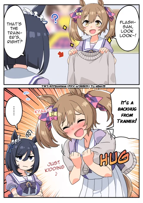 スマートファルコンとトレーナーとエイシンフラッシュ
英訳版です

#ウマ娘 #ウマ娘英訳 #umamusume #UmaTranslations 