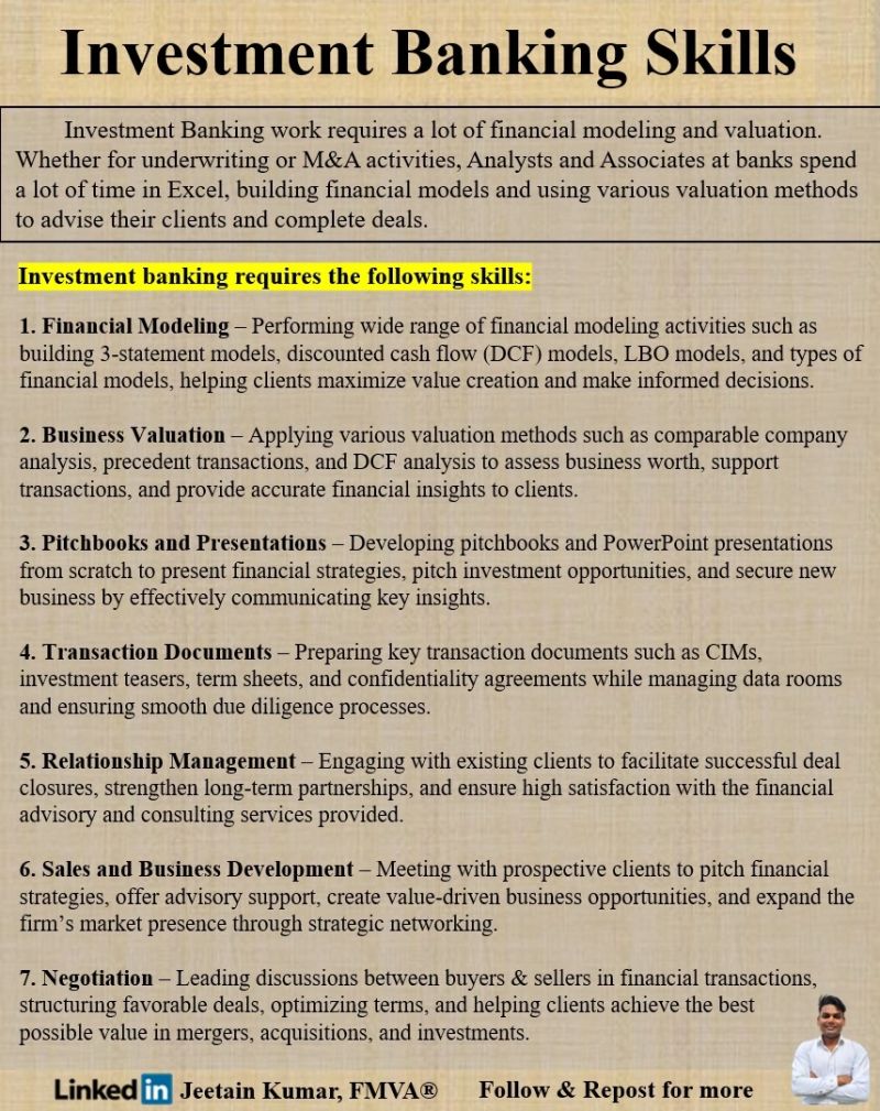CompoundingW's tweet photo. Investment Banking Skills https://t.co/TTJRvH5zMa