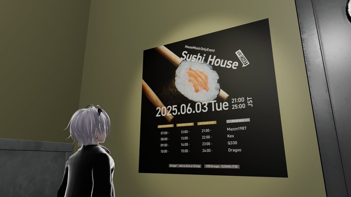TY555888's tweet photo. あそびきました～♪
#sushihouse_vrc #VRChat https://t.co/Nj98tL4uHi