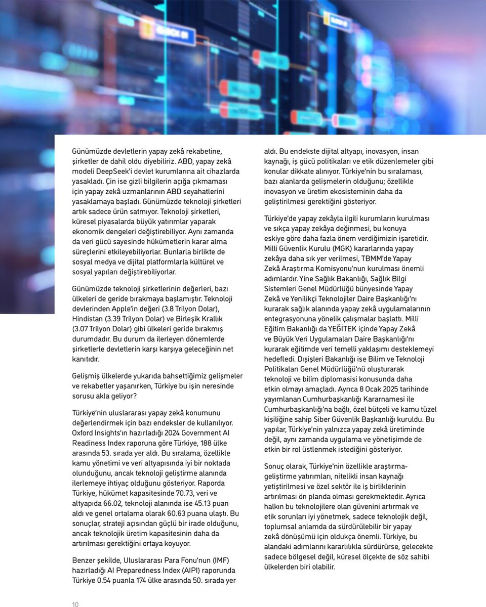 Kurucumuz ve Başkanımız Zafer Küçükşabanoğlu’nun “Yapay Zekâda Global ve Türkiye Perspektifi” başlıklı yazısı, Bilkent Cyberpark’ın yayınladığı Cyberspot dergisinde yayımlandı.

***
Our Founder and President Zafer Küçükşabanoğlu's article titled “Global and Turkish Perspective on