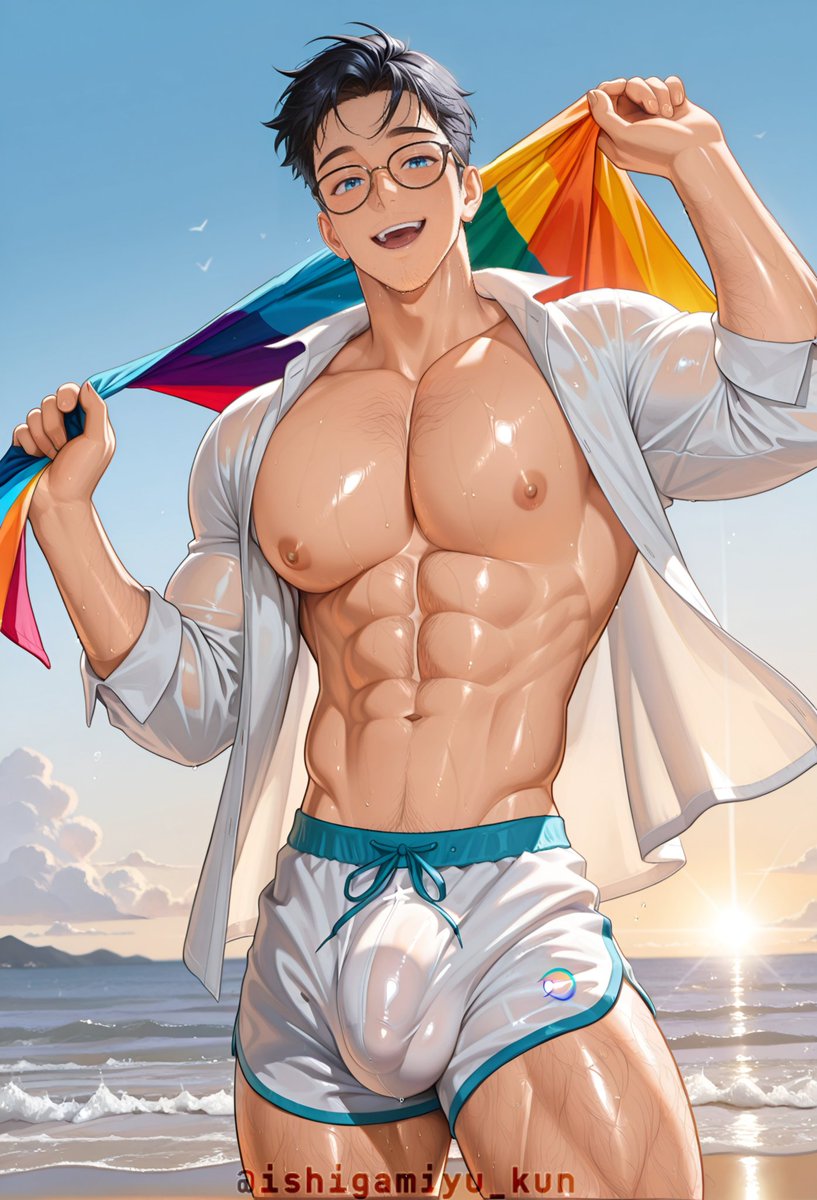IshigamiYu_Kun's tweet photo. IN LOVE WITH THE TROPICAL☀🏖🍦  
Let's catch some waves as we celebrate Pride Month!🌈����️

❤️&amp;🔄(Like and retweet, pls)

#AIart #AI美女 #bara #NSFWART #帕貝爾 #r18 #hentai #AIBL部 #hentaiِ #うずまきナルト #naruto #r34 #rule34 #PrideMonth #itadoriyuuji #OC #NarutoUzumaki https://t.co/rr3kKmk2Yx