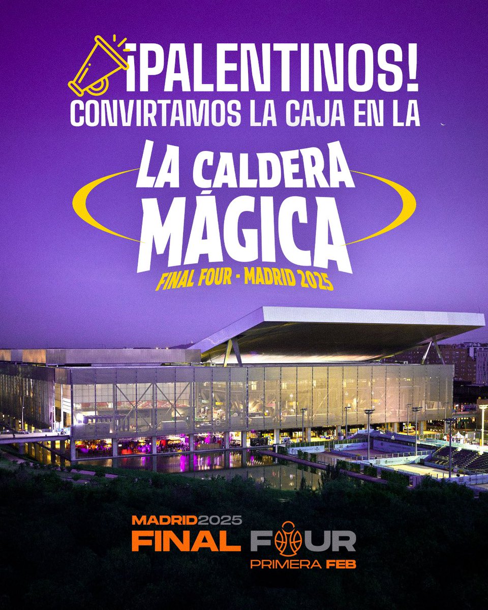 Palencia_Basket's tweet image. 🫶🏼 Objetivo: Convertir ‘La Caja Mágica’ en 
‘LA CALDERA MÁGICA’ 💜✨

👊🏼 #F4PrimeraFEB #JuegaPalencia