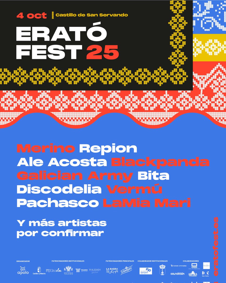 ¿Por qué Erató Fest, junto con El Aperitindie, es el mejor festival de Toledo?

Porque piensan más en la peña que en la pela. Y no es un agente de Matrix.

Cartelazo una vez más 💖