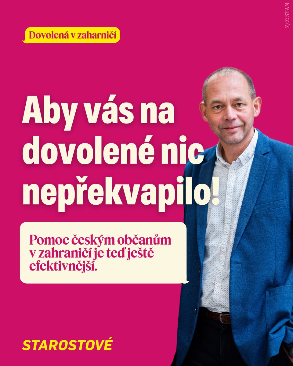 ✈️ Léto je za rohem a s ním i čas dovolených. 

Společně s <a href="/JanLipavsky/">Jan Lipavský</a> jsme představili sérii opatření, která pomohou českým turistům, pokud se během cestování dostanou do nesnází. Novinkou je například aplikace Drozd na Portálu občana.

🧭 Na webu <a href="/mistnirozvoj/">MMR ČR</a> máme novou