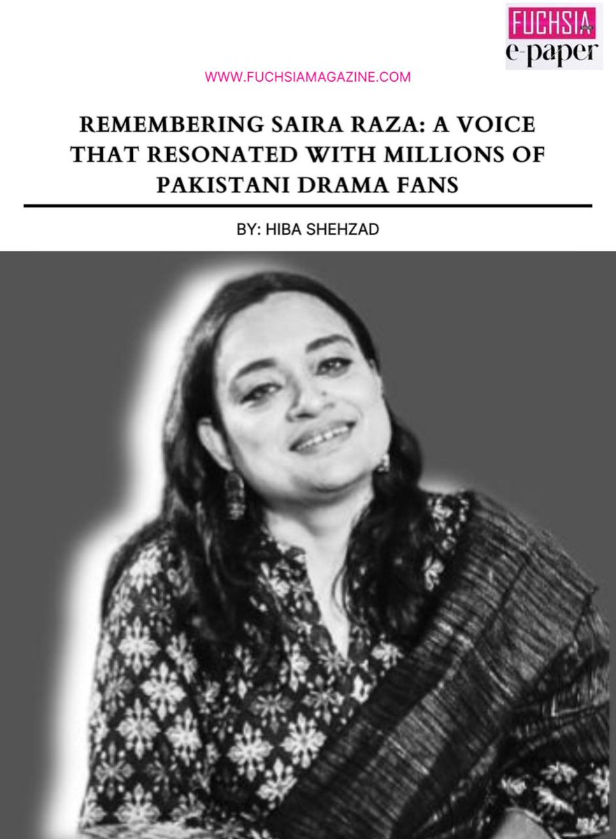 fuchsia_mag's tweet photo. Remembering Saira Raza: A Voice That Resonated With Millions Of Pakistani Drama Fans
Keep reading:
https://t.co/cn7jVqOGfZ

#sairaraza #drama #writer #rip #dilmomkadiya #merehumsafar #halza #fyp #explore #trending #news https://t.co/noSpV7oEHN