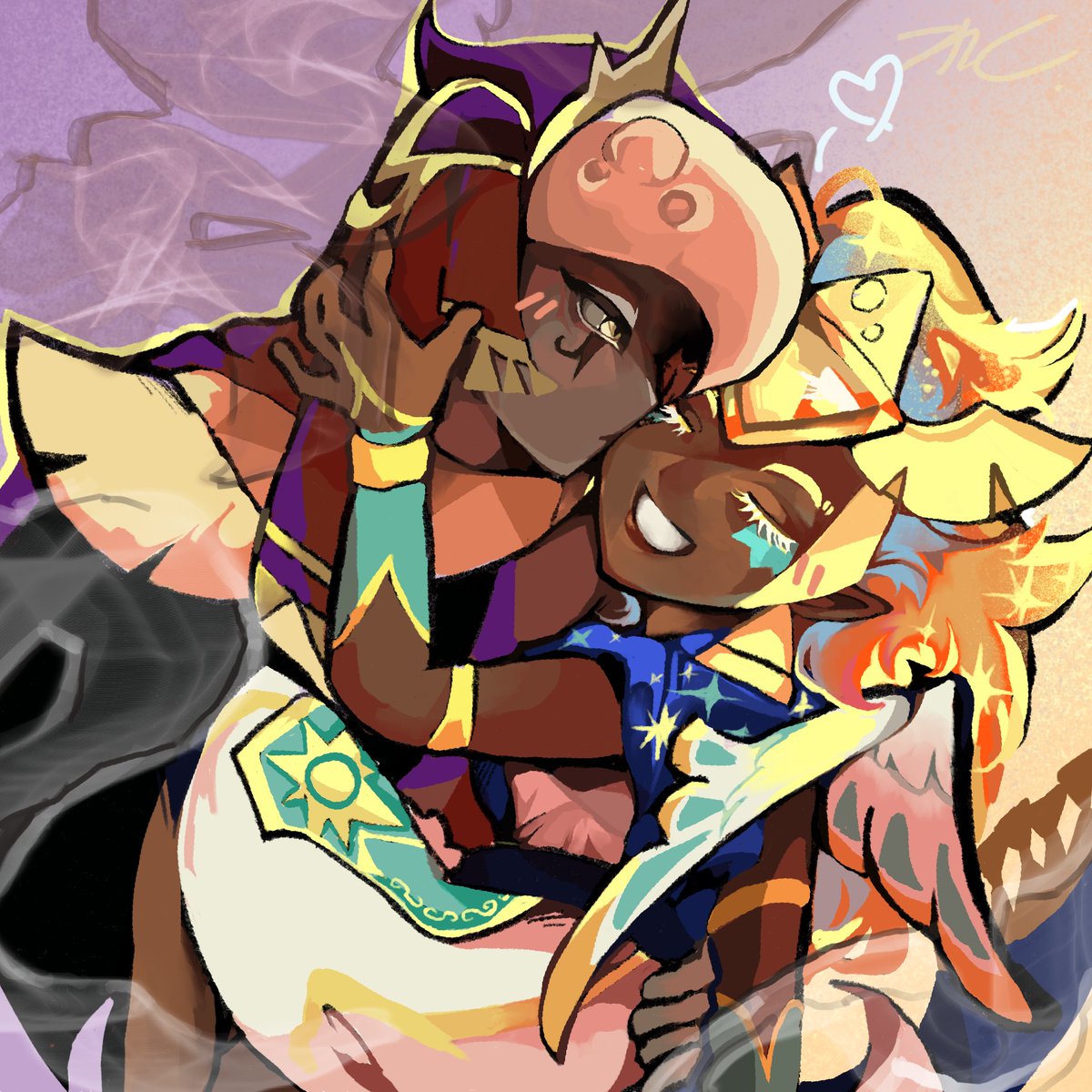 They are so lost in a haze of love 🦅🧀🌫️ #Smokedgolden 
 #SmokedCheeseCookie #goldencheesecookie 
#cookierunkingdom