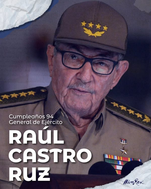 Desde la #ProvinciaGranma enviamos sinceras felicitaciones al General de Ejército Raúl Castro Ruz en su 94 cumpleaños.